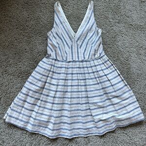 J. Crew Linen Blend V-Neck Dress